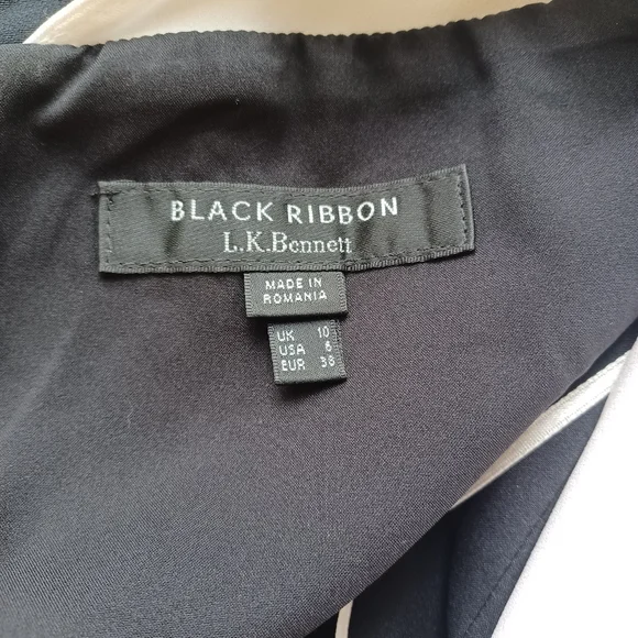 LK Bennett Black Ribbon Dress Size 10 - Picture 11 of 12